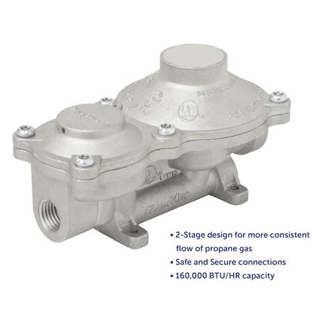 Flame King 2-Stage Propane LP Horizontal Compact Regulator Aluminum ...