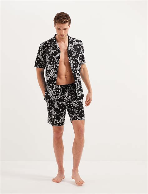 Buy Cotton Rich Floral Print Pyjama Shorts at Marks & Spencer