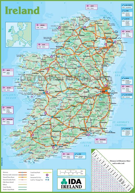 Ireland road map | Ireland map, Ireland road trip, Ireland tourist