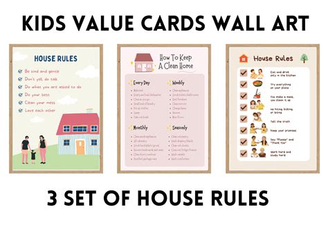 House Rules for Kids, House Rule Wall Art, Family Rule Wall Art, Home ...