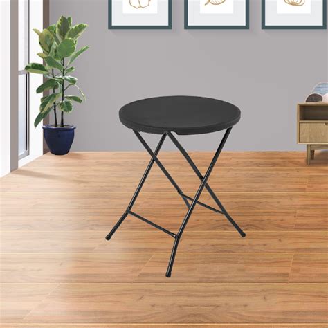 Mainstays 24 inch Round Folding Bistro Table, Black Indoor Outdoor ...