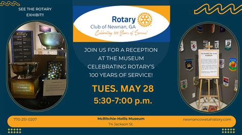 100 Years of Newnan Rotary Club Exhibit Reception, McRitchie-Hollis ...
