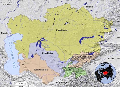 Central Asia Map Central Asia Road Map 1 : 1 750 000: Map For