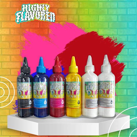 DTF Ink 100ml Set - White, Yellow, Black, Magenta - Highly Flavored