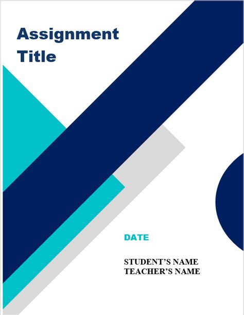 Assignment Front Page Format Examples | Mt Home Arts