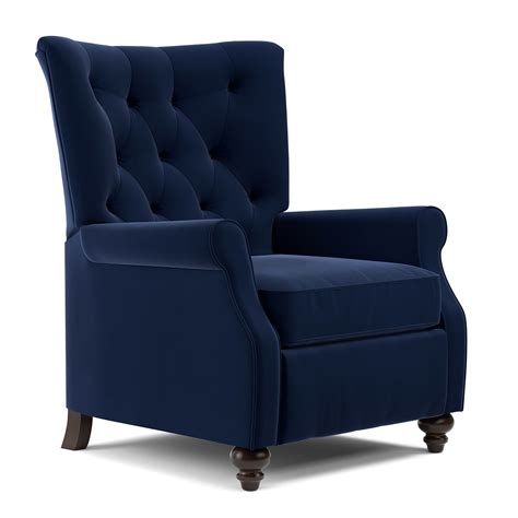 ProLounger Navy Blue Velvet Push Back Recliner Chair (Navy Blue Velvet ...