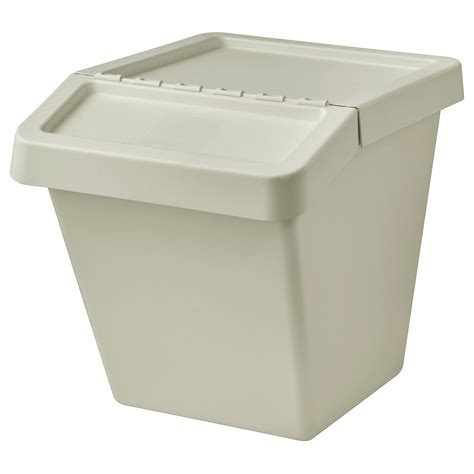 SORTERA sorting bin with lid, beige, 60 l (16 gallon) - IKEA