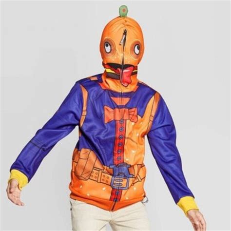 Fortnite Boys Hoodie Jacket Full Zip Face Mask Beef Boss Durr Burger Sz ...