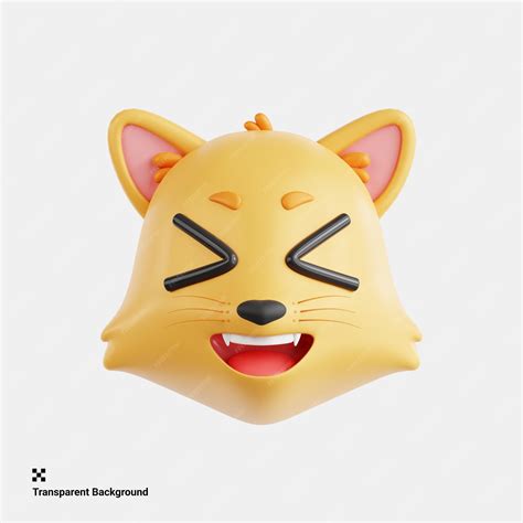 Premium PSD | 3d illustration of amused laughing cat emoji