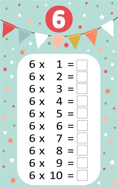 6 Multiplication Chart 的图像结果