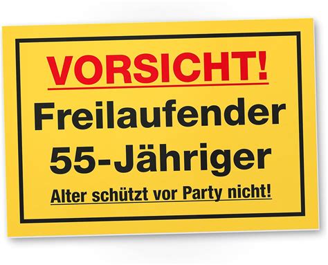 Amazon.de: DankeDir! Freilaufender 55 Jähriger - Schild 30 x 20 cm - 55 ...