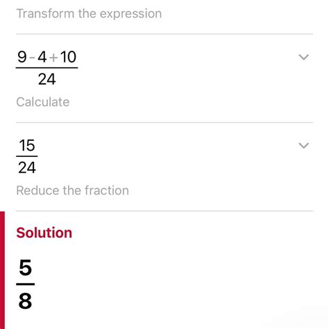 Evaluate. Write your answer as a fraction in simplest form. 3/8 - 1/6 + 5/12 - brainly.com