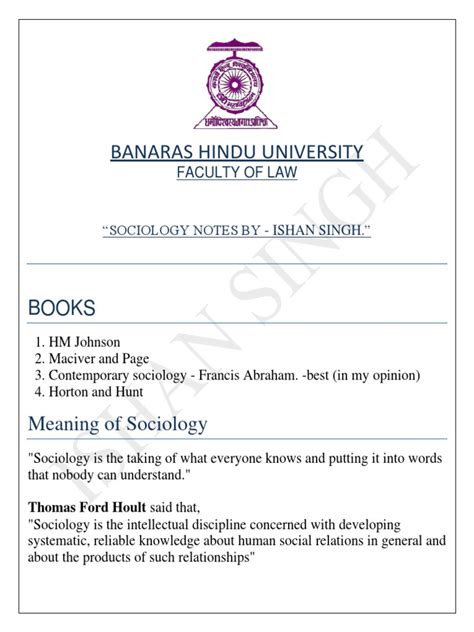 Image result for Sociology Lecture Notes PDF