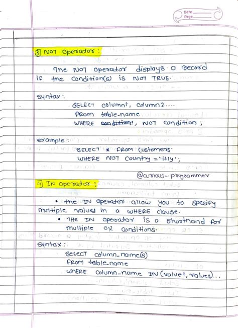 Image result for SQL Handwritten Notes PDF