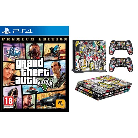 Buy Grand Theft Auto PS31+Fox Micro®PS4 Pro Console STICKER BOMB Skin ...