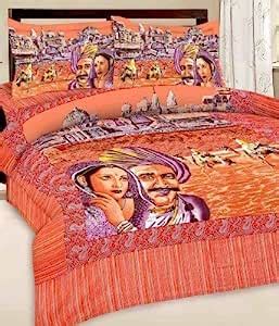 Skiloud Jaipuri Cotton Handloom Traditional Print Cotton Double Bed ...