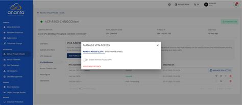Using Remote Access VPN with VPC | Ananta Cloud Technical Documentation