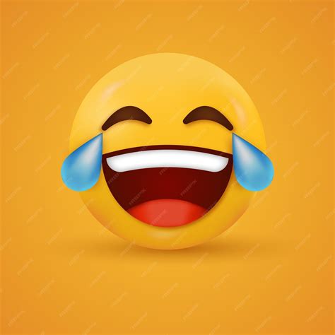 Premium Vector | Laughing crying emoji face with tears of joy