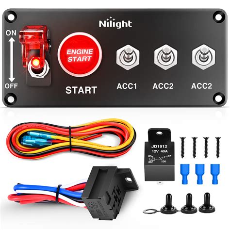 Buy Nilight Ignition Switch Panel 12V 5 in 1 Rocker Switch with Engine ...