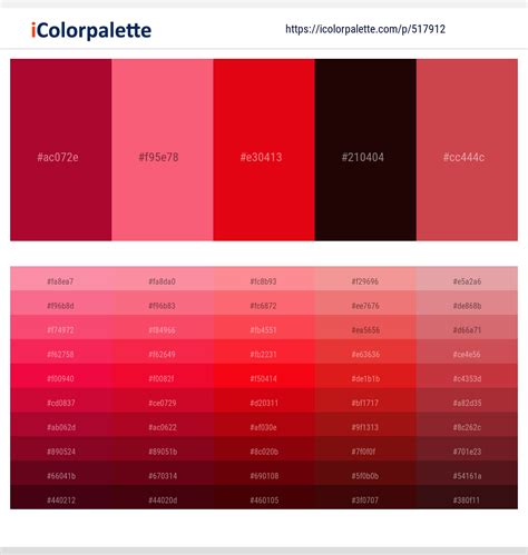 5220+ Latest Color Schemes with Red Color tone combinations | 2022 | iColorpalette