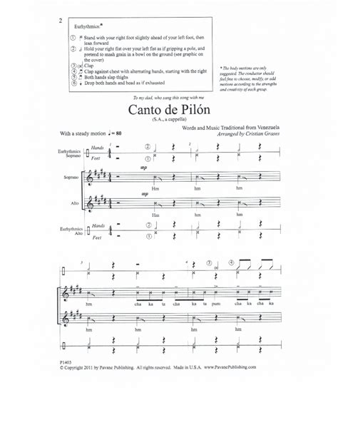Canto DE Pilon - Spanish Choir Song - 2 Eurhythmics: 1 Stand with your ...