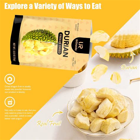 Buy Ursnacks Fruit Snacks Fruit Chips Organic Freeze Dried Durian ...
