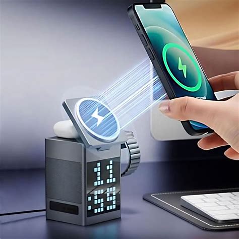 Pixel Dock - 5 in 1 Wireless Charger with Speaker and Clock – Bigsmall.in