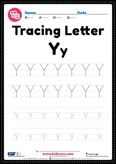 Free Printable PDF - Tracing Letter Y Alphabet Worksheet
