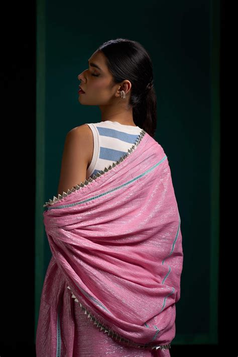 BABY PINK SHIMMER SAREE – HUMDUM