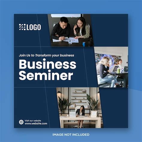 Corporate business workshop or seminar psd poster flyer with square ...