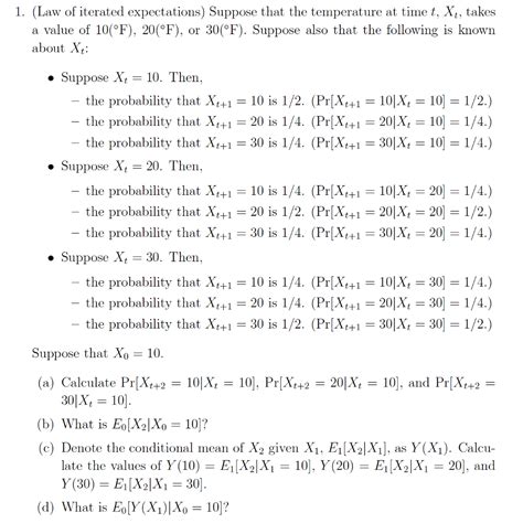 Solved 1. (Law of iterated expectations) Suppose that the | Chegg.com