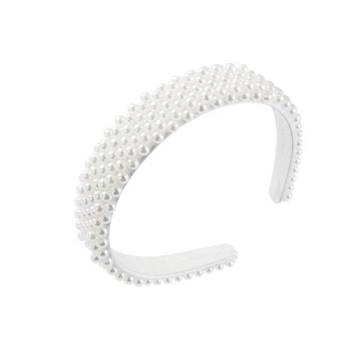 Pearl Headbands for Girls and Women, Plastic Wide Hair Hoop Band ...