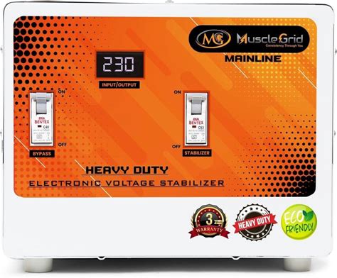 MuscleGrid India 15 KVA (130V-280V) HEAVY DUTY 12000W Copper Wired ...