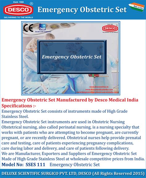Emergency Obstetric Sets - Manufacturers, Exporters & Suppliers India