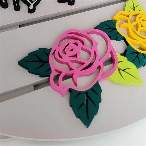 Buy Handcrafted Personalized MDF Floral Nameplate Online On Zwende