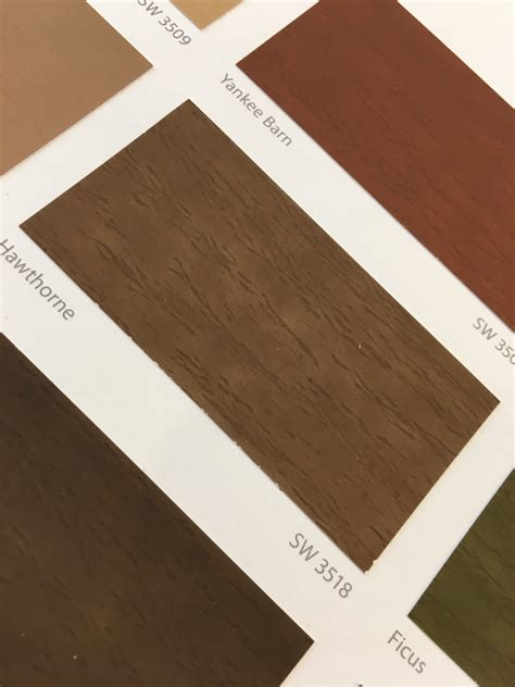 Timber Stain Color Chart - Sherwin Williams | Brown wood stain options ...