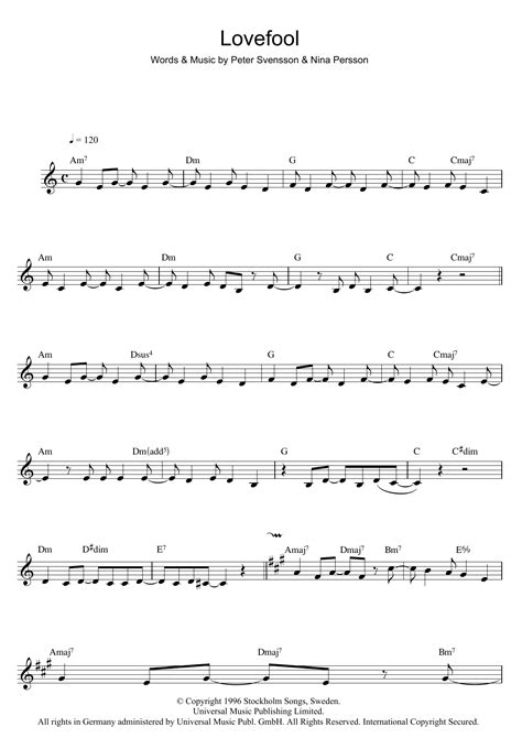 The Cardigans - Lovefool sheet music