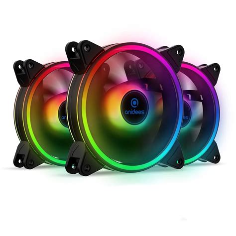 anidees AI Tesseract Duo 120mm 3pcs RGB PWM Fan Compatible with ASUS ...