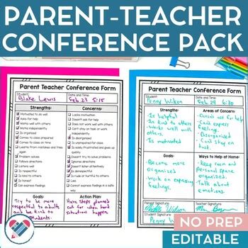 Parent Teacher Conference EDITABLE by Create-Abilities | TPT