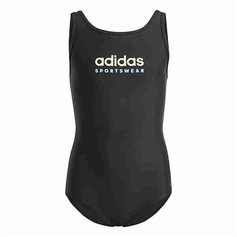 Adidas Sportswear U-Back Kids Badeanzug Badeanzug Kinder Black / Green ...
