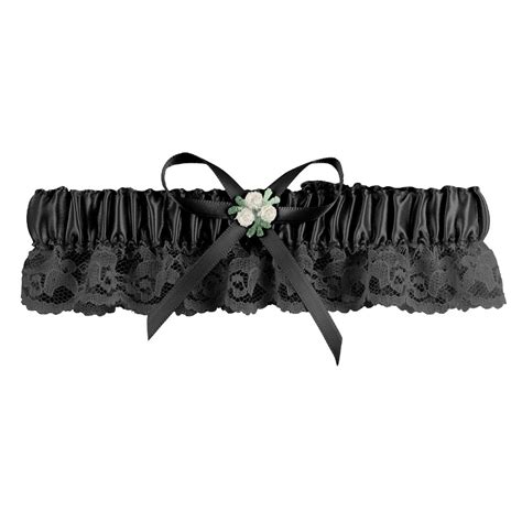 Jamie Lynn Satin Garter with Fabric Rosebud, Black : Amazon.in: Home ...