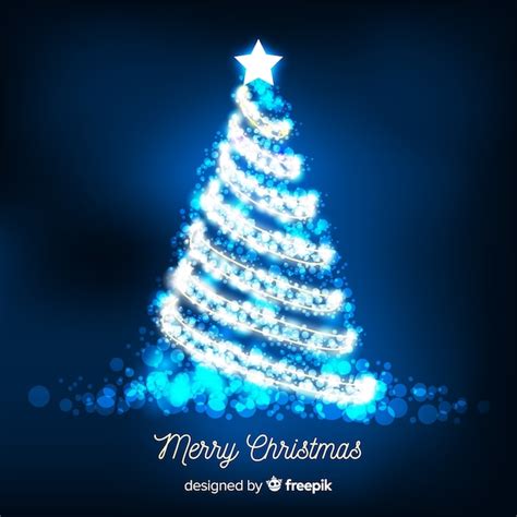 Shiny silver christmas tree background | Free Vector