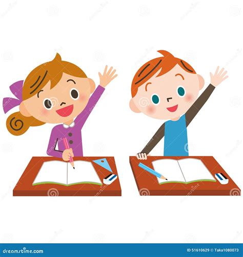 Child who raises hand well stock vector. Illustration of pretty - 51610629