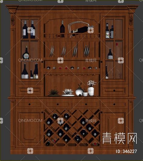 酒柜橱柜3d模型下载-【集简空间】「每日更新」
