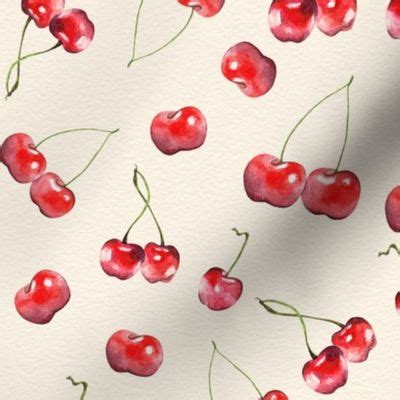 Cherry Pattern Fabric | Spoonflower