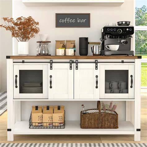 Amazon.com: 4ever2buy Farmhouse Coffee Bar Cabinet with Storage, 47 ...