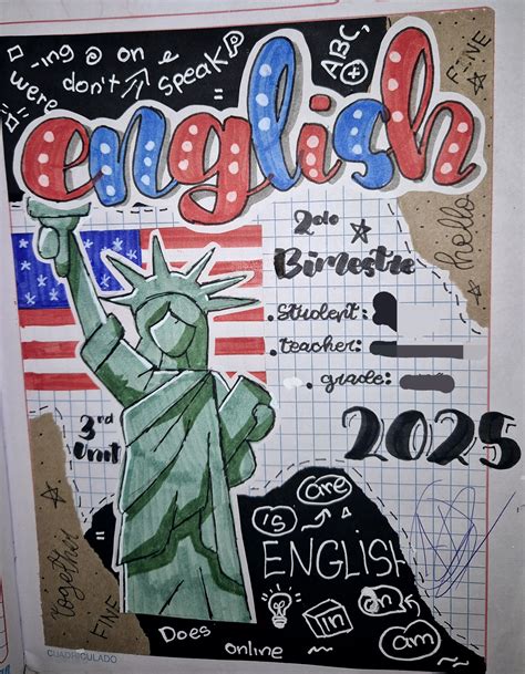 Caratula de Ingles | Caratulas para secundaria, Proyectos de arte de ...