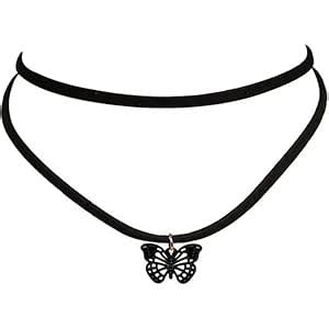 El Regalo Gothic Vintage Black Velvet Butterfly Choker Necklace ...