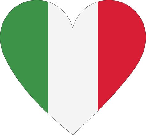 Italy flag in the shape of a heart. 11571219 PNG