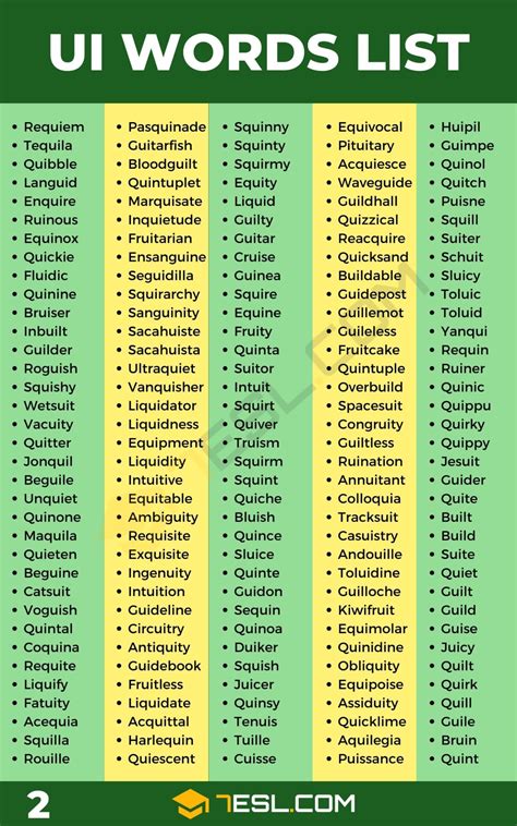 UI Words (755+ Words in English) • 7ESL